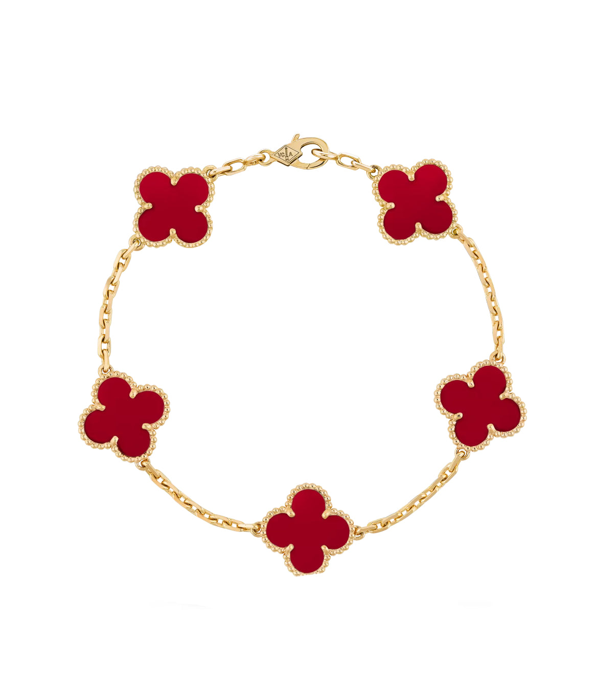 Inspired 5 Clover Mini Carnelian Bracelet