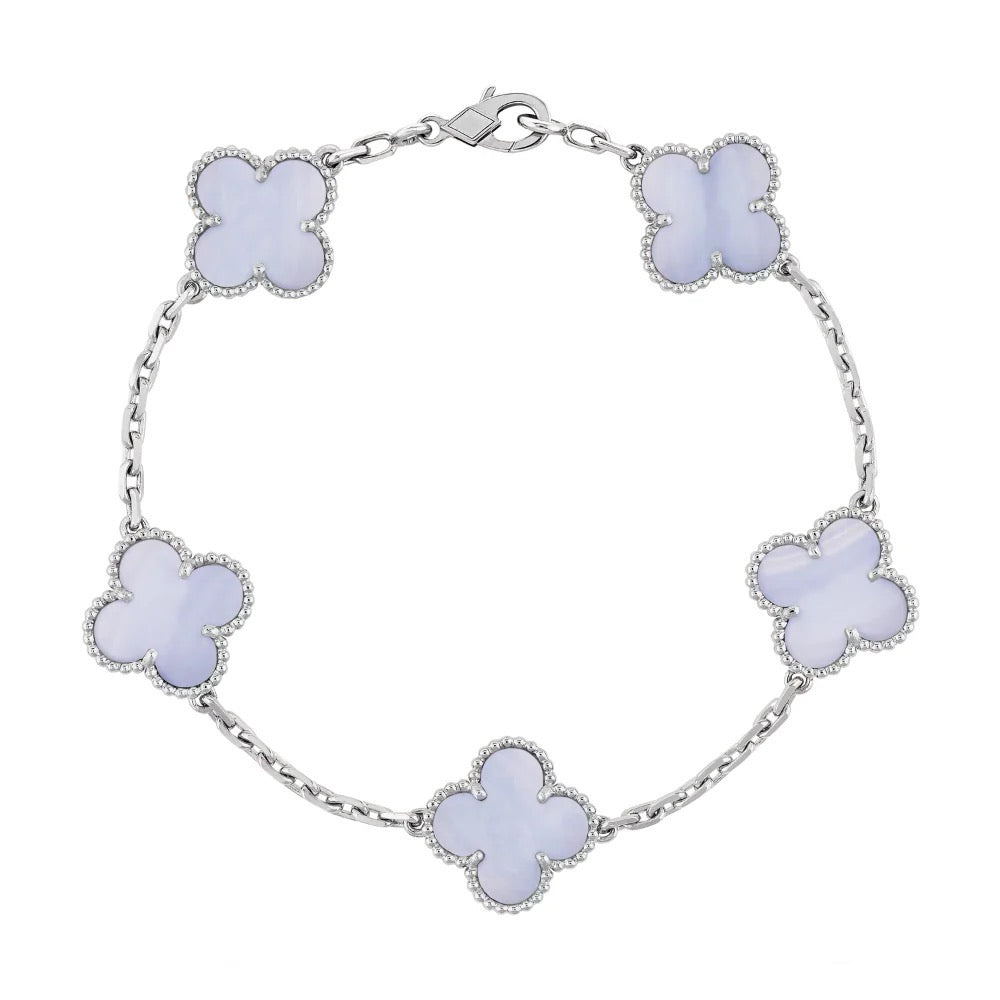 Inspired 5 Clover Chalcedony Bracelet