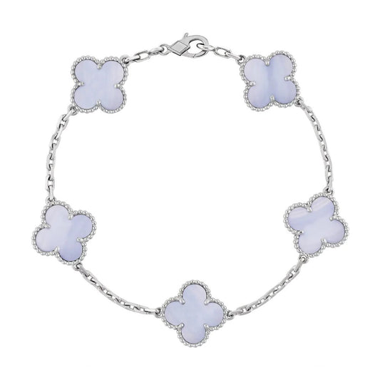 Inspired 5 Clover Mini Chalcedony Bracelet