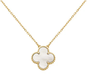 Inspired Single Clover Mini Mother Of Pearl Necklace